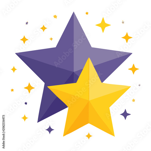 Yellow and purple starburst vector graphic