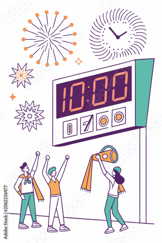 FIFA World Cup Stadium Scoreboard Countdown and Match Timer Vector Illustration