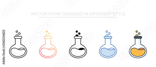 Laboratory Flask Icons Set