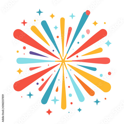 Flat design fireworks explosion vector