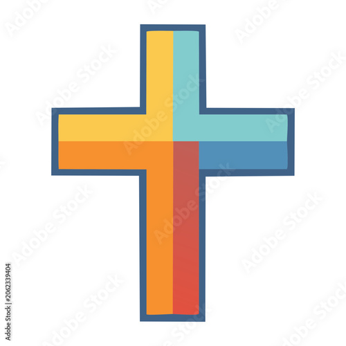 Colorful flat design cross icon