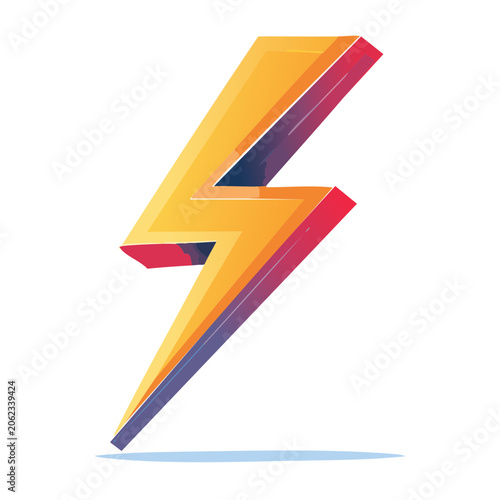 Colorful flat design lightning bolt illustration