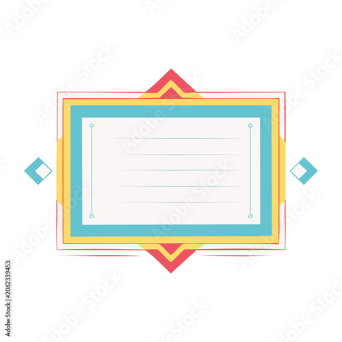 Colorful Geometric Decorative Frame Vector