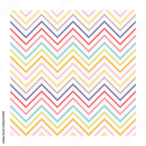 Colorful zigzag chevron seamless pattern on white