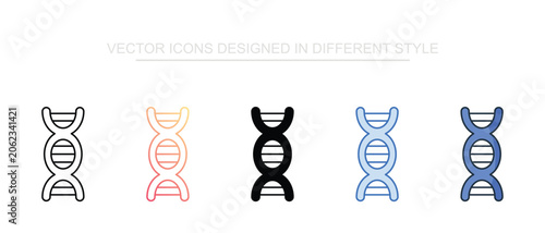 Dna Strand Icons Set