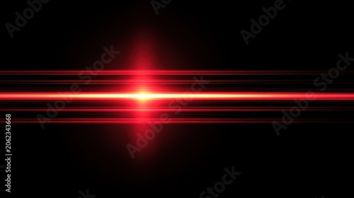 Abstract red light beams against a dark background for design and concept