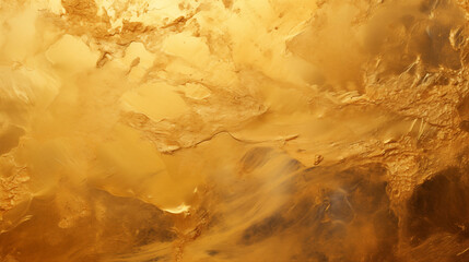 Abstract fluid gold background with mixed media acrylic pour and organic metallic swirls