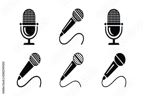 Six Microphones in Various Positions are Displayed