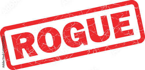 Foto Red grunge rubber stamp with the word rogue