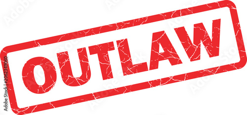 Fotografie Grunge red rubber stamp with the word outlaw