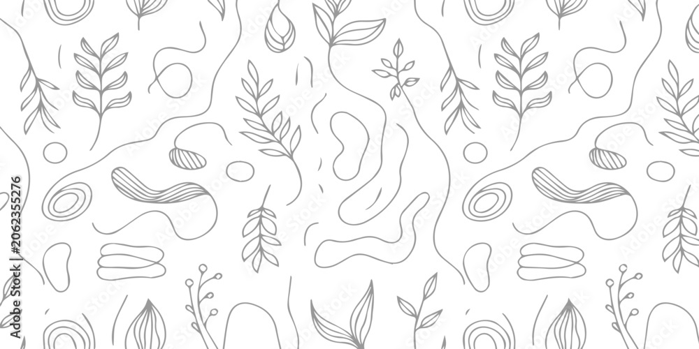 Fototapeta premium Seamless vector pattern of cats and dogs illustration wallpaper floral cartoon design