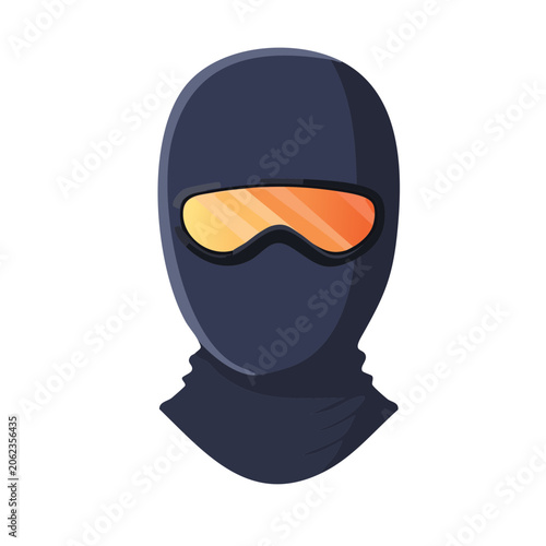 Blue safety helmet with orange visor