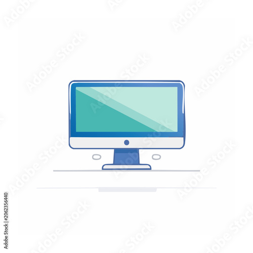 Blue tablet computer on white background