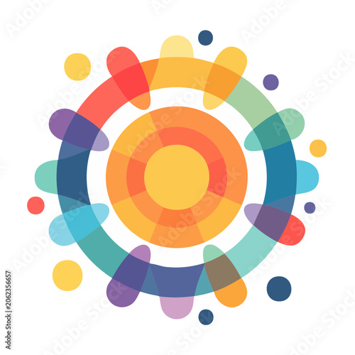 Flat design target with concentric rings