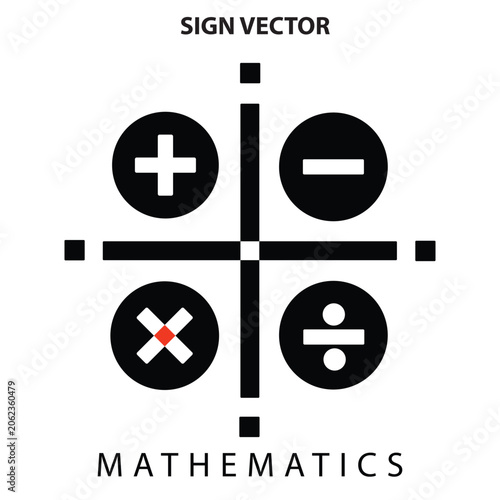 Mathematics sign vector set