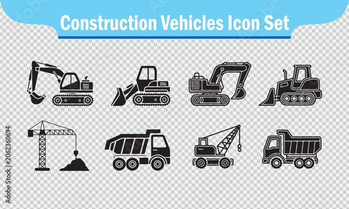 set of construction machines