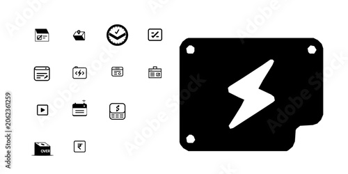 Foto Overdraft Banking Alert Icon Minimal Flat Vector Clean Lines Modern UI Design