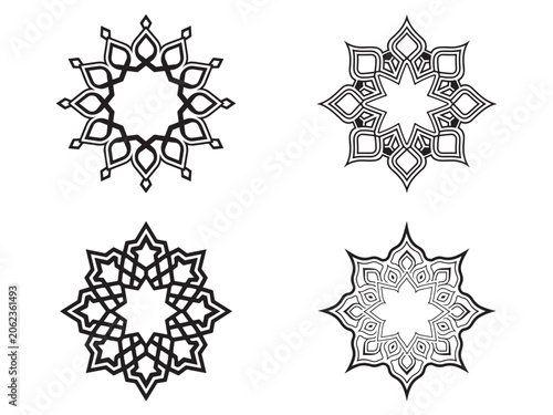 set of vector snowflakes