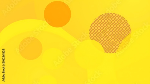 Abstract yellow circles and grid pattern orange