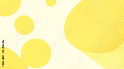 Yellow circles and wavy lines abstract