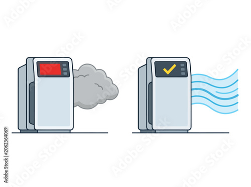 Billede på lærred comparative illustration highlights the benefits of active filter maintenance ve