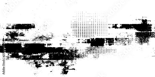 Photos Abstract distressed grunge texture with digital glitch effect, symbolizing digital decay and technological disruption