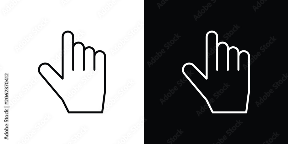 Fototapeta premium Cursor icon outline stroke in black.