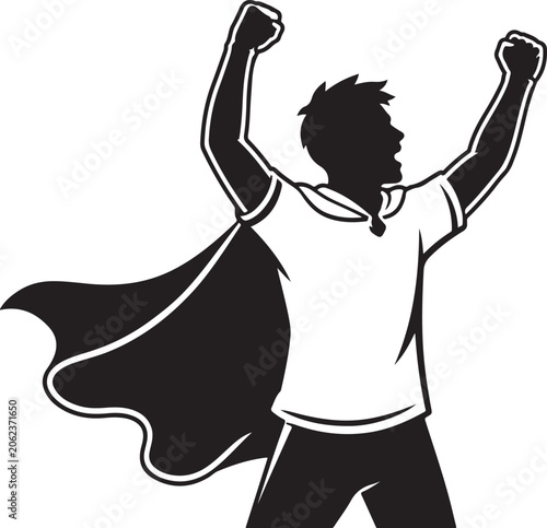 Football Supporter With Cape Silhouette Bundle Minimalist Sports Vector