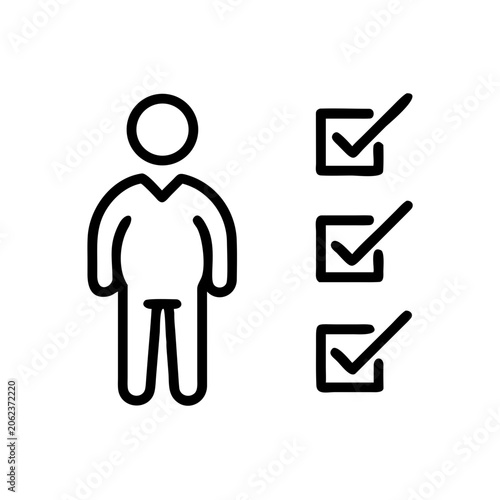 Obraz na plátne Person standing with checklist tasks completed progress success achieved goal me