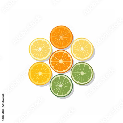 Flat design cluster of flowers and leaves