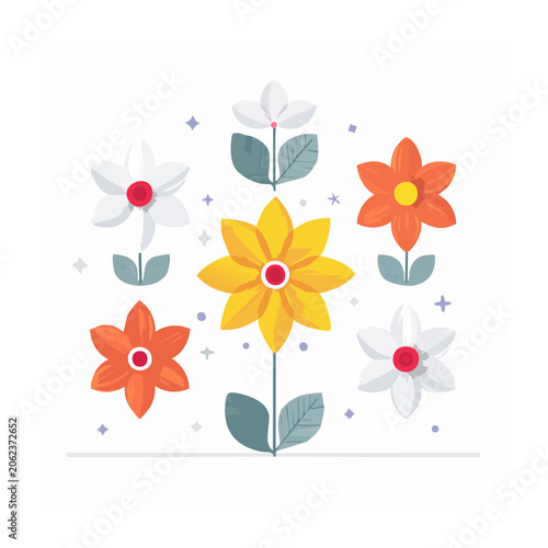 Flat design floral vector arrangement