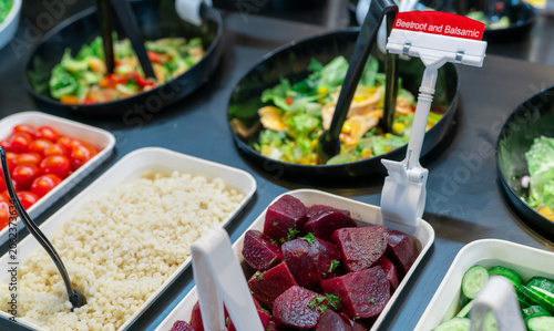 Bild auf Leinwand Salad bar buffet at restaurant