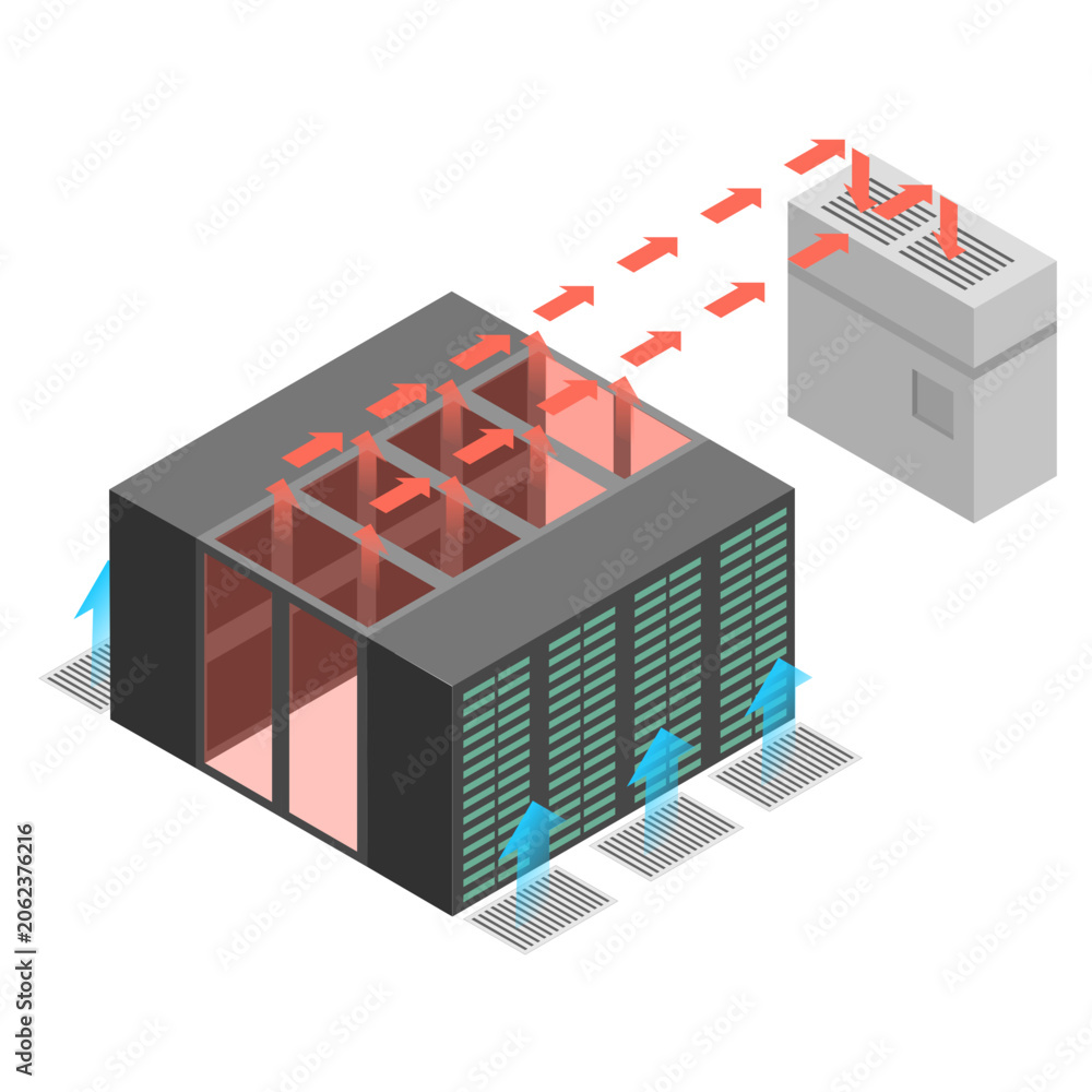 Fotografie hot aisle containment icon