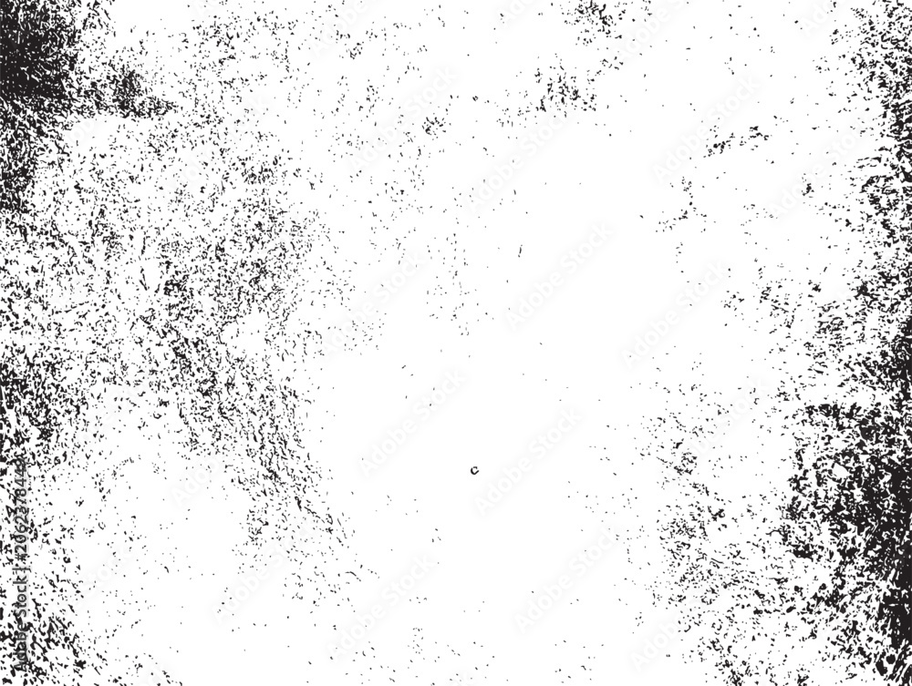 Obraz premium Grunge distressed texture overlay with black ink splatters and rough scratches