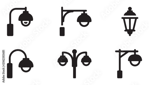 Canvastavla Collection of wall mounted street lamps and classic outdoor lighting fixtures for design