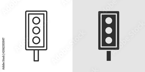 Fotografie Traffic Light Icon represents road safety, vehicle control, and traffic regulation systems
