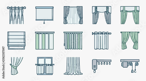Fotografie Diverse Window Shade Designs Collection.