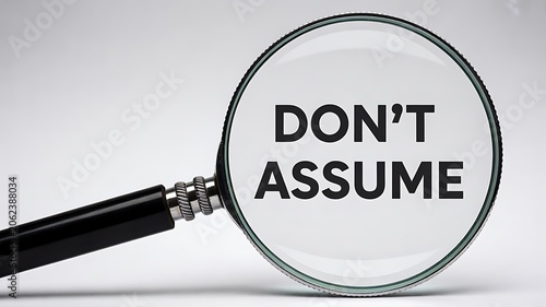 Critical thinking concept with do not assume message