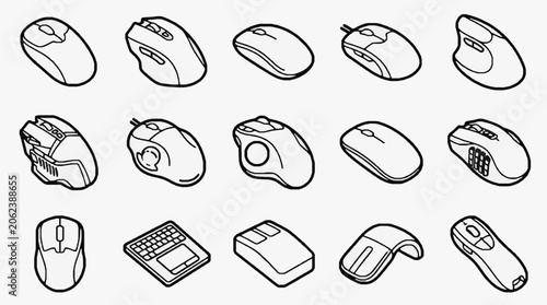 Photos Diverse Computer Mice and Accessories Lineup.