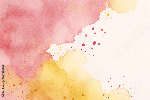 水彩で描かれたピンクとオレンジの抽象背景