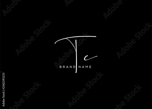 TC letter beauty cursive handwriting logo. vector logo| abstract logo| minimalist logo| brand identity| calligraphy design.
