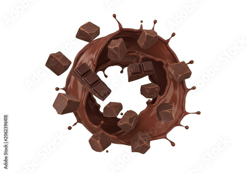 Brown abstract splatter design with circular pattern PNG isolated on transparent background