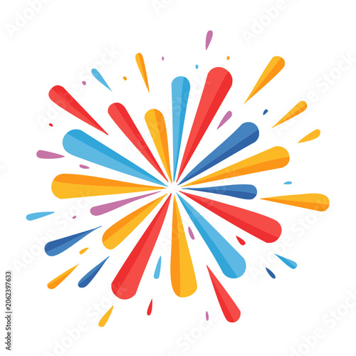 Abstract sunburst vector with colorful rays