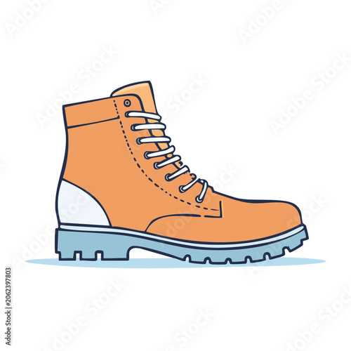 Flat design orange sneaker isolated vector