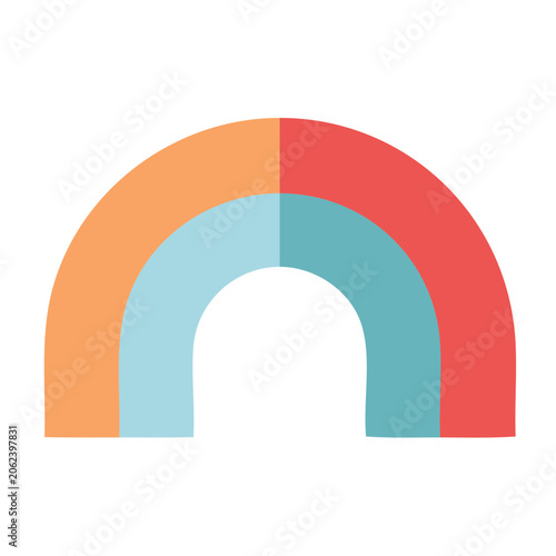 Flat design rainbow arc vector