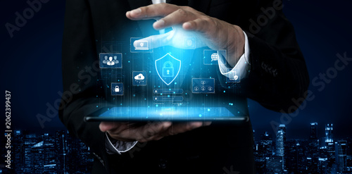 Εκτύπωση καμβά A cybersecurity dashboard for network protection