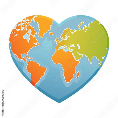 Flat design world map vector