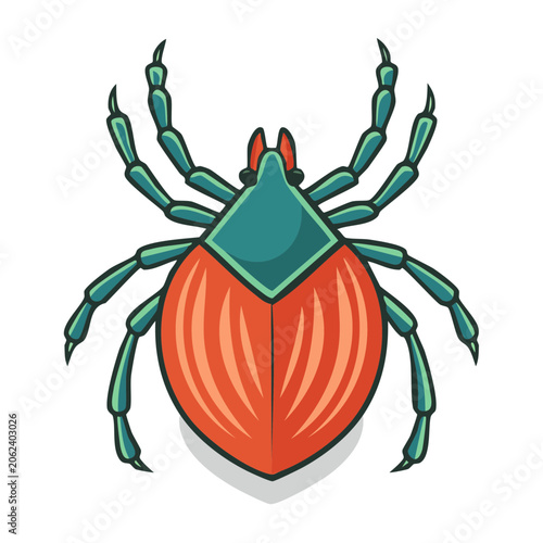 Red heart with green ribbon bow vector