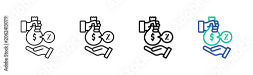 Subsidy Icon Collection Different Style Outline