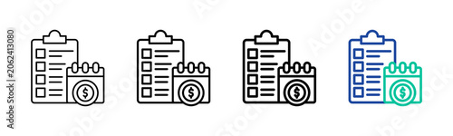 Installment Plan Icon Collection Different Style Outline